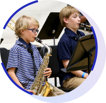 kids playing saxophone