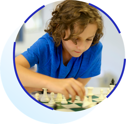 boy playing chess